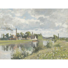 Pissarro The River Oise Near Pontoise 1873 Painting Canvas Wall Art Print Poster