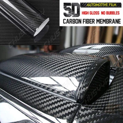 Película de vinilo de fibra de carbono brillante para accesorios de automóviles 8D pegatinas envolventes interiores de automóviles EE. UU. Foto 1 de 4