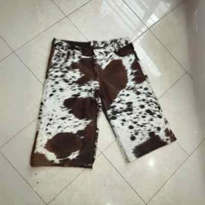 New Cowhide Hair On Western Style Shorts Authentic Men Cowskin Shorts - Image 1 of 3