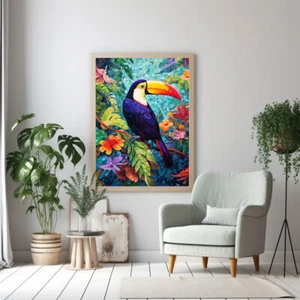 Estampado de pared de animales, imagen tucán, arte de pared de aves tropicales, cartel de tucán estampado - Imagen 1 de 2