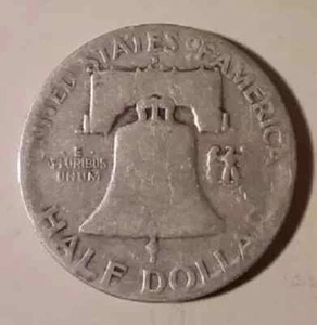 1949 S HGH GRADE Franklin Silver Half Dollar 90% Silver FREE SHIPPING - Picture 1 of 2