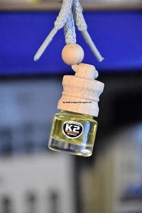 VANILLA AROMA CARO Air Freshener HANGING Fresh new car PERFUME Glass Bottle Wood - Picture 1 of 1