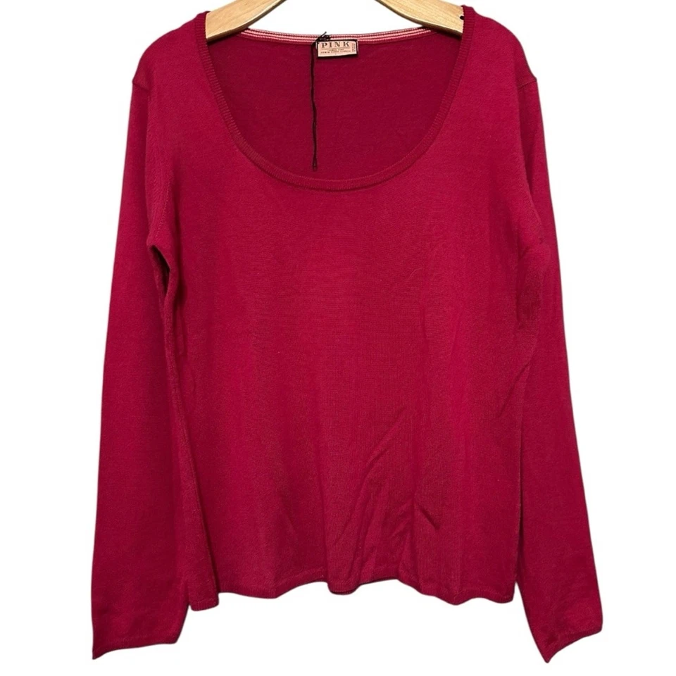 Thomas Pink Women’s Size L Pink Scoopneck Merino Wool Long Sleeve Sweater - Image 1 of 4