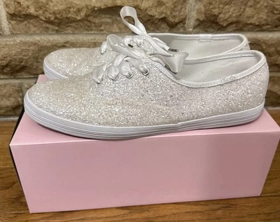 Kate Spade Keds White Glitter Tennis Shoes Size 10 - Image 1 of 4