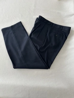FARAH Dress Pants Men’s 34Wx30L Navy Pleated Front Polyester Blend Trousers EUC - Image 1 of 4