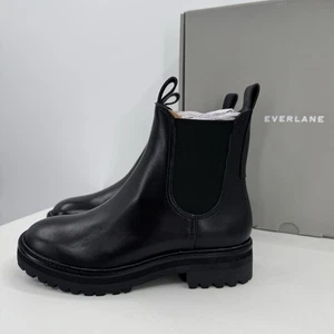 Everlane The Lug Chelsea Boot in Black sz 6.5 Women's Leather Ankle Chunky Sole - Picture 1 of 14