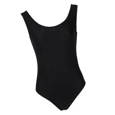 Retro Schwarz Einteiler Badeanzug Spandex Bodysuit Beach wear für Frauen Neu - Bild 1 von 4