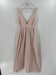 Maxi Vestido Zara Plunge Para Mujer Mediano Rosa Sin Mangas Plisado Bolsillos Cremallera Cuello en V - Imagen 1 de 22