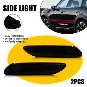 2x Carcasas de marcador lateral de parachoques ahumado para 11-16 MINI Cooper R60 R61 Countryman U - Imagen 1 de 20