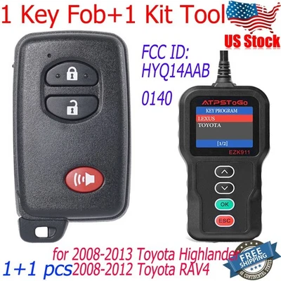 Nuevo kit de herramientas de llavero remoto inteligente para Toyota Highlander RAV4 0140 2008 2009~2012 Foto 1 de 4