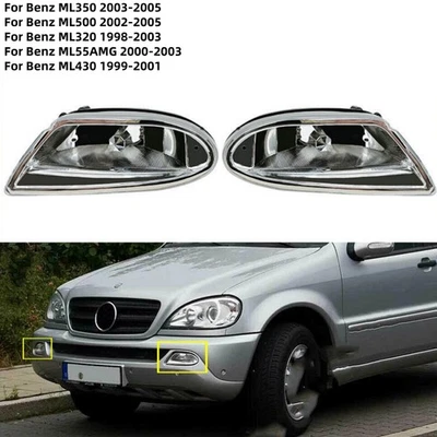 For Mercedes-Benz W163 ML320 ML350 ML 430 500 1998-2005 Dual Fog Lamp Bezel Foto 1 de 4