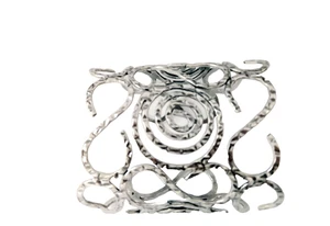 Chunky 4 1/4"Wide Popular Swirl Style Silver Alloy Hammered Metal Cuff Bracelets - Picture 1 of 3