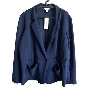NUEVO CON ETIQUETAS Liz Claiborne Mujer Azul Blazer Chaqueta XL Carrera Gran Tamaño Oficina Academia Foto 1 de 4