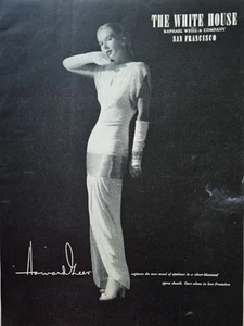1947 Womens Howard Greer Evening Gown The White House San Francisco vintage Ad - Picture 1 of 1