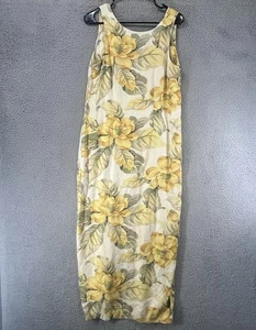 Tommy Bahama Vintage 100% Silk Tropical Flowers Sleeveless Long Dress Size 10 A0 - Picture 1 of 5