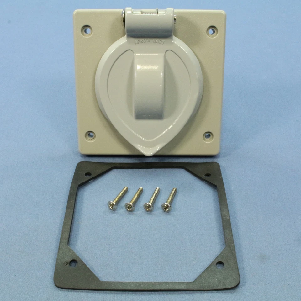 Arrow Hart 7777 Gray Lift Lid Flip Cover Wet Location 20A 30A Locking Receptacle - Image 1 of 4
