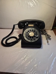 🔥Vintage 1954 Western Electric Rotary Dial Desk Telephone Black C/D 5009 - Picture 1 of 12