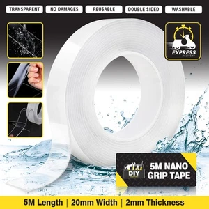 5M Nano Tape Double Sided Adhesive Reusable Removable Washable Traceless Gel - Picture 1 of 9