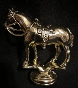 Vintage Western Horse Gold Trophy Topper Metal NOS 3 1/2 By 4 - Picture 1 of 2