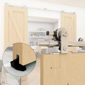 1.5M~4.8M Stainless Steel Sliding Barn Wood Door Hardware Kit For Single/Double - Picture 1 of 19
