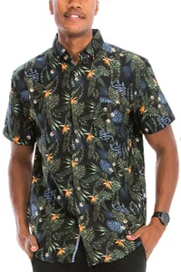 Men's Hawaiian Short Sleeve Button Down Shirt - Picture 1 of 4