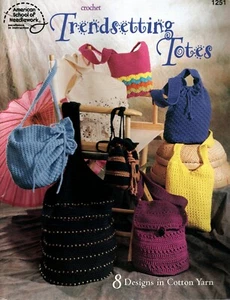 American Sch. Needlework 1251 TRENDSETTING TOTES Crochet Pattern Booklet - Picture 1 of 2