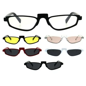 Gafas de sol vintage góticas rectangulares de plástico futurismo proxeneta para hombre - Imagen 1 de 25