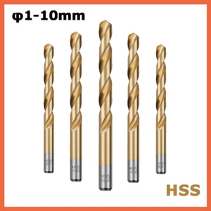 HSS Twist Drill Bits Titanium Plating 1-10mm For Drilling Stainless Steels Metal - Picture 1 of 12