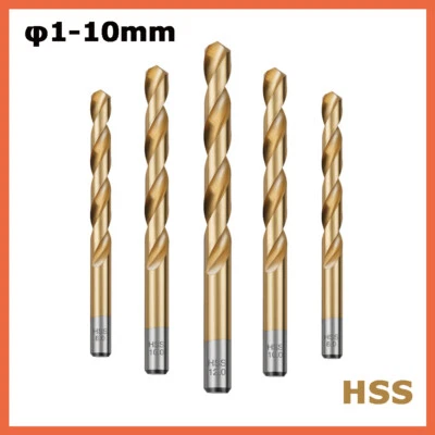 HSS Twist Drill Bits Titanium Plating 1-10mm For Drilling Stainless Steels Metal - Image 1 of 4