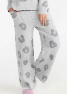NEW WITH TAGS LADIES PETER ALEXANDER GREY MARLE LEOPARD KNIT PANTS PLUS SIZE 3+ - Picture 1 of 10