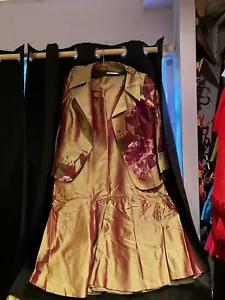 Presen MOB Skirt Suit In Gold And Purple Size 14 + bag - Picture 1 of 19