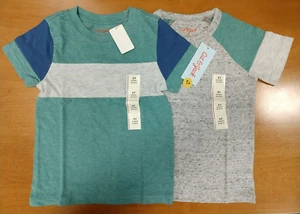 2 Pk: Cat & Jack Toddler Boys Size 3T Short Sleeve T-Shirt Green/Gray 2714-R6P2 - Picture 1 of 6