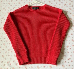 ❤️Forever 21 Basic Red Knit Sweater 🎄Crewneck Long Sleeve Sweatshirt Size Small - Picture 1 of 12