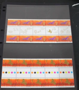 MINT 2002 CHRISTMAS ISLAND LUNAR YEAR OF THE HORSE STAMP GUTTER BLOCK OF 10 SET - Picture 1 of 1