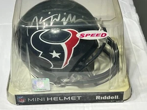 MARIO WILLIAMS - Signed - HOUSTON TEXANS MINI HELMET NFL FOOTBALL*COA* - Picture 1 of 2