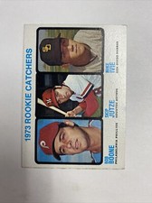 1974 Topps Baseball Rookie Catchers Bob Boone, Skip Jutze & Mike Ivie Card #613