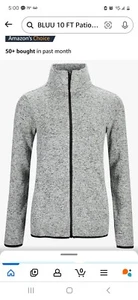 Dolcevida Women's Long Sleeve Sweater Fleece Zip Up Speckled Jacket with Pockets - Picture 1 of 1