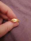 Alliance Band floral Pattern engraved on  Gold Plated Ring sz UK M USA size 6 