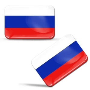 2 x 3D Auto Aufkleber Motorrad Fahrrad Helm Laptop Russland Flagge Russia Fahne - Bild 1 von 7