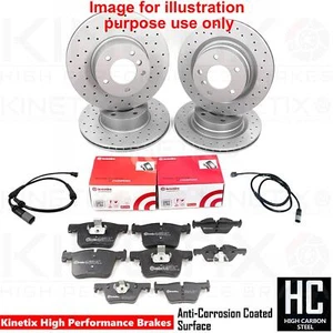 PER BMW 320d F30 F31 F34 M SPORT DISCHI FRENO ANTERIORI POSTERIORI FORATI PASTIGLIE BREMBO - Foto 1 di 14