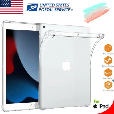Ultra Slim Clear Case For iPad 5th 6th Gen 9.7" Mini 1 2 3 4 5 6 Air Pro 11 2024 - Image 1 of 4