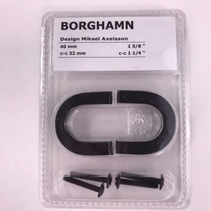 BORGHAMN 1-5/8" Handle, Black, 2/pack, drawers, cabinets, bath, kitchen *NEW* - Picture 1 of 5