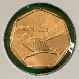 1998 Botswana 5 Thebe UNC Coin KM#26 Toko Bird Wildlife Africa 🇧🇼 Bulk Deal - Picture 1 of 4