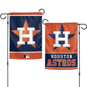HOUSTON ASTROS 12"X18" 2-SIDED GARDEN FLAG NEW WINCRAFT 👀 - Picture 1 of 1