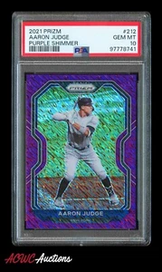 Panini Prizm Purple Shimmer #212 2021 Aaron Judge PSA 10 (gema como nueva) #d 6/7 ¡Raro! - Imagen 1 de 2