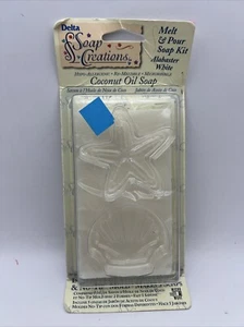 NEW Vintage 1999 Melt & Pour Coconut Oil Soap Kit Alabaster White Starfish Shell - Picture 1 of 13