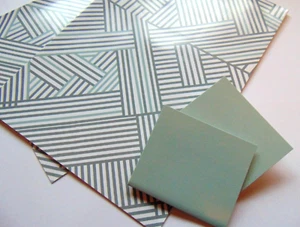 Birthday Any Occasion Green Striped Gift Wrap....2 Sheet & 2 Tag....69cm x 49cm - Picture 1 of 4