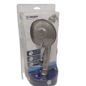MOEN Brecklyn Soffione Doccia Portatile 8 Spray 4" Vasca Singola Montaggio a Parete Regolabile - Foto 1 di 6