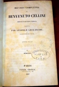 1847 Benvenuto Cellini Memoires, In French. - Picture 1 of 8
