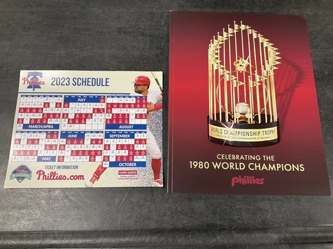 PHILLIES 2023 MAGNET MAGNETIC SCHEDULE & 1980 World Champion Magazine/Book SGA Cover